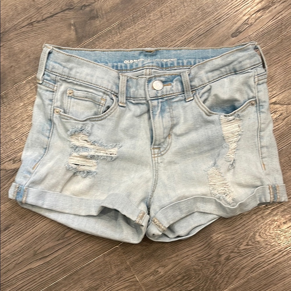 Old Navy Light Wash Distressed Denim Shorts
